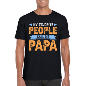 Favorite People Call Me Papa | Black Tee Shirt