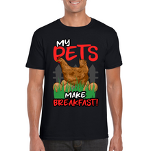Load image into Gallery viewer, Pets Make Breakfast | Black Tee Shirt
