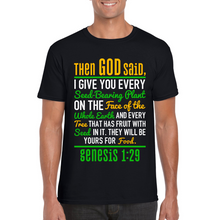 Load image into Gallery viewer, Then God Said | Black Tee Shirt
