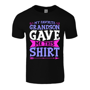 Favorite Grandson | Black Tee Shirt