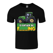 Load image into Gallery viewer, I&#39;d Rather Be Farming | Black Tee Shirt
