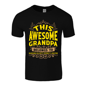 Awesome Grandpa | Black Tee Shirt