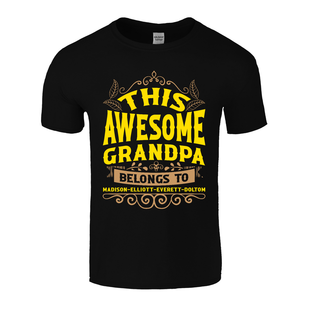 Awesome Grandpa | Black Tee Shirt