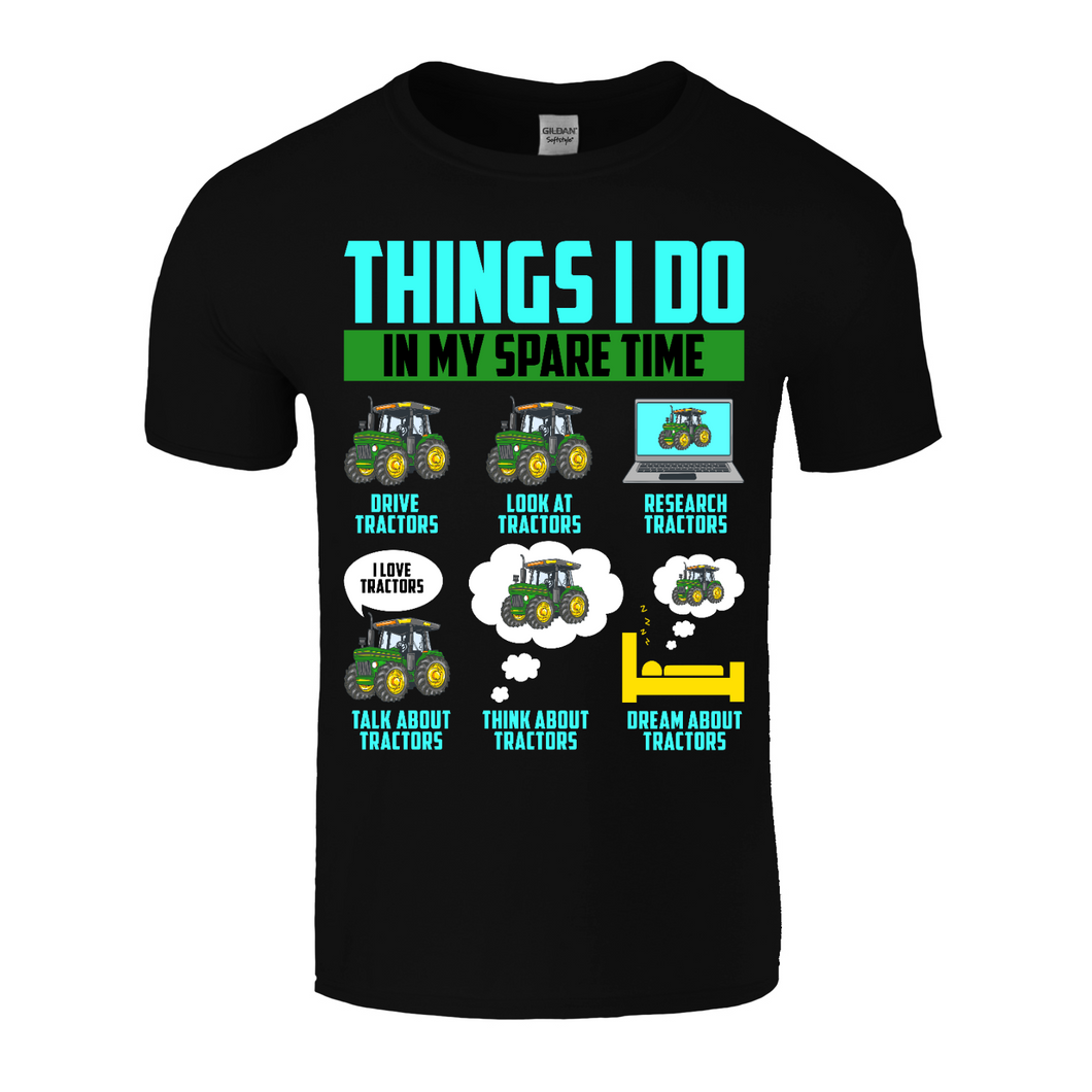 Things I Do In My Spare Time | Black Tee Shirt