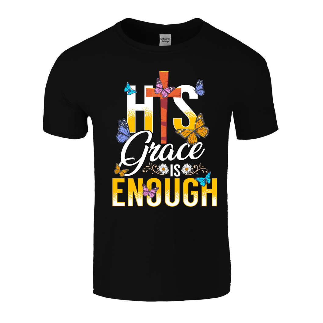His Grace Is Enough | Black Tee Shirt
