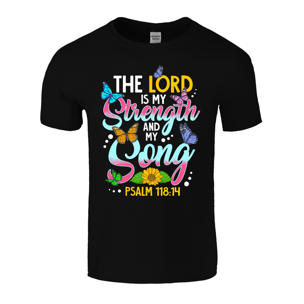 The Lord Is My Strength | Black Tee Shirt