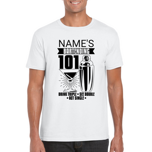 Personalized Bartending 101 T-shirt - Bartender T-shirt - Professional T-shirt - Barista Appreciation Gift - Gift for Bartender