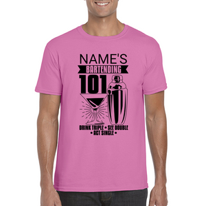 Personalized Bartending 101 T-shirt - Bartender T-shirt - Professional T-shirt - Barista Appreciation Gift - Gift for Bartender